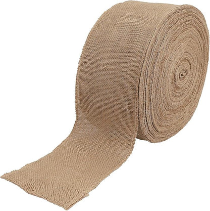 KINJOEK 5 Inch Wide 54 Yards Burlap Ribbon, Natural Jute Fabric Ribbon Crafts by KINJOEK
