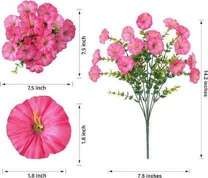 Artificial Flowers Fake Plants for Outdoors Decoration, 12 Bundles Pink Silk - Image 6