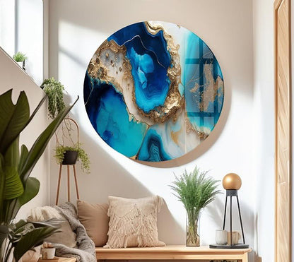 My Photostation.com 48Wx32H'' Blue Alcohol ink Glass Wall ArtTempered Glass - Image 7