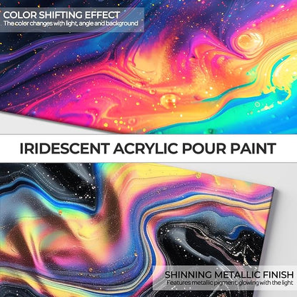 Nicpro 8 Colors Iridescent Metallic Acrylic Pour Paint Supplies Kit, 8.45oz - Image 4