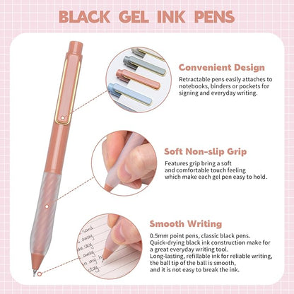 Gel Pens 0.5mm Point Pen Black Ink Smooth Writing Retractable Pen - Image 2
