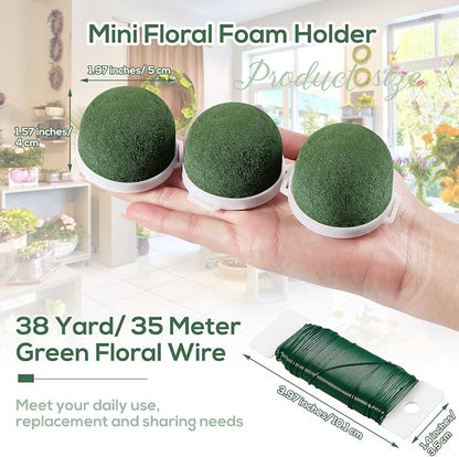 Tessco 12 Pcs Mini Floral Foam Holder Round Floral Foam - Image 2