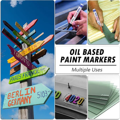 Red Paint Markers, 12 Pack Oil-Based Waterproof Quick Dry Permanent Paint Pen - Image 3