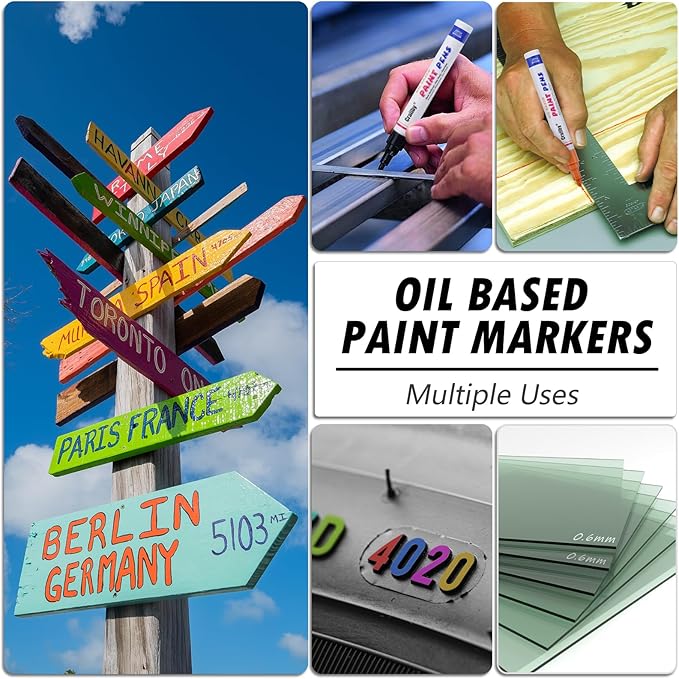 Brown Paint Markers, 12 Pack Oil-Based Waterproof Quick Dry Permanent Paint Pen - Image 3