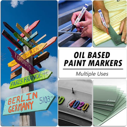 Brown Paint Markers, 12 Pack Oil-Based Waterproof Quick Dry Permanent Paint Pen - Image 3