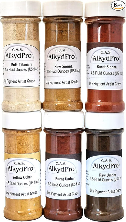 Pigment Earth Set 6 jars 4.5 fluid ounces by CASAlkydPro