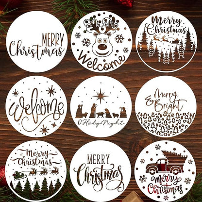 Christmas Stencils for Painting on Wood 12” Merry Christmas Stencil Holiday by SUNVERSE
