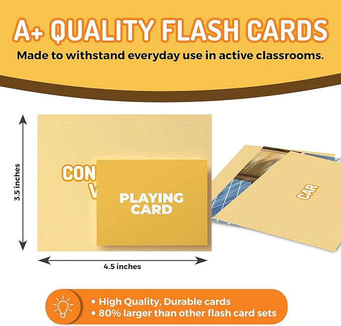 50 Noun Flash Cards, Fun Vocabulary Builder Educational Learning Photo Cards - Image 3