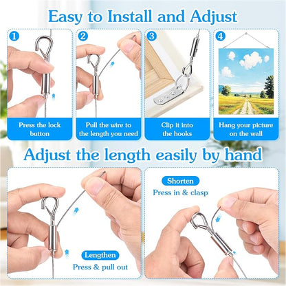 2 Pack Picture Hanging Wire Kit, Heavy Duty Picture Wire Kit - Image 4
