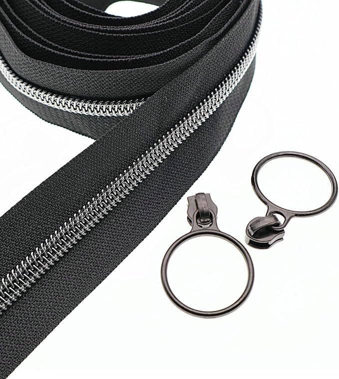 Leekayer #5 Black Nickel Metallic Nylon Coil Teeth Zippers by The Yard Bulk 10 - Image 4