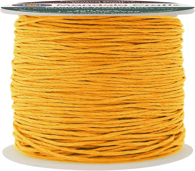 Mandala Crafts 0.5mm 109 Yards Mustard Yellow Cotton Waxed Cord by MandalaCrafts