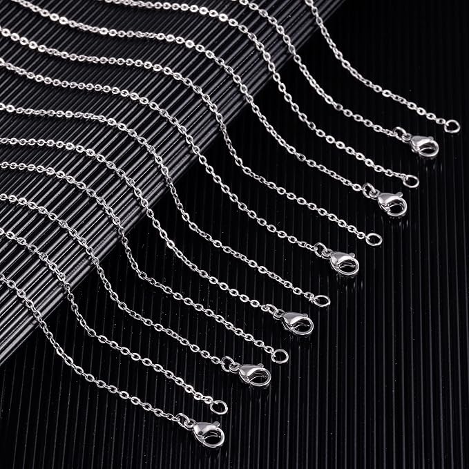 Wholesale 12 PCS Genuine Stainless Steel Fine Cable Chain Necklace Chains Bulk - Image 3