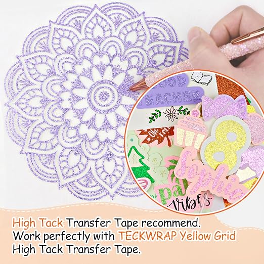 TECKWRAP Glitter Adhesive Vinyl, Permanent Craft Vinyl - Image 4