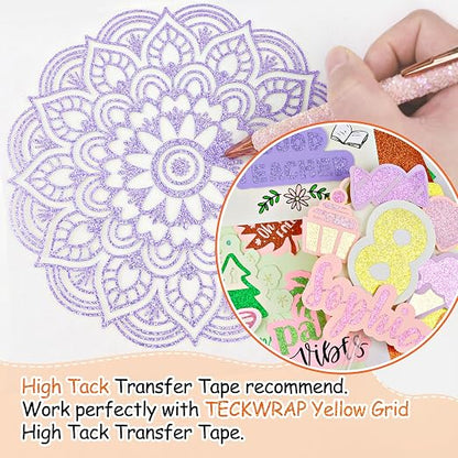 TECKWRAP Glitter Adhesive Vinyl, Permanent Craft Vinyl - Image 4