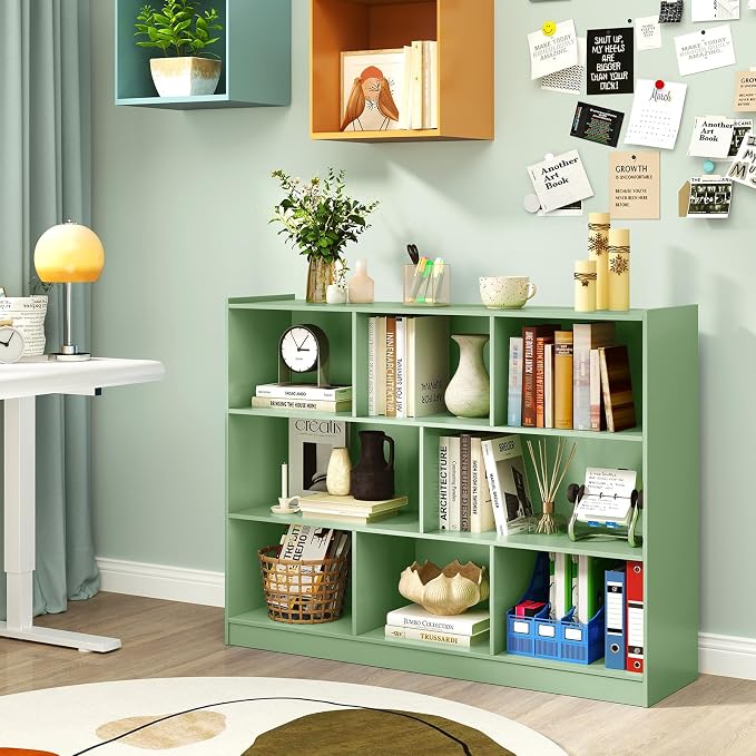 Giantex 8 Cube Bookcase, Freestanding 3-Tier Open Bookshelf, Modern Storage - Image 9