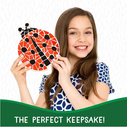 Creative Roots Mosaic Ladybug Stone, Includes 7-Inch Ceramic Stepping Stone & 6 - Image 3