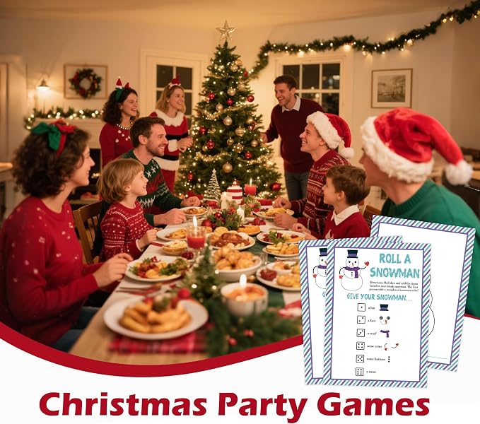 Roll A Snowman Game, Christmas Dice Games - Image 5