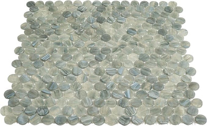 Mixed Gray Penny Round Mosaic Glass Tile – Sample Swatch- 4"x5" - Image 8