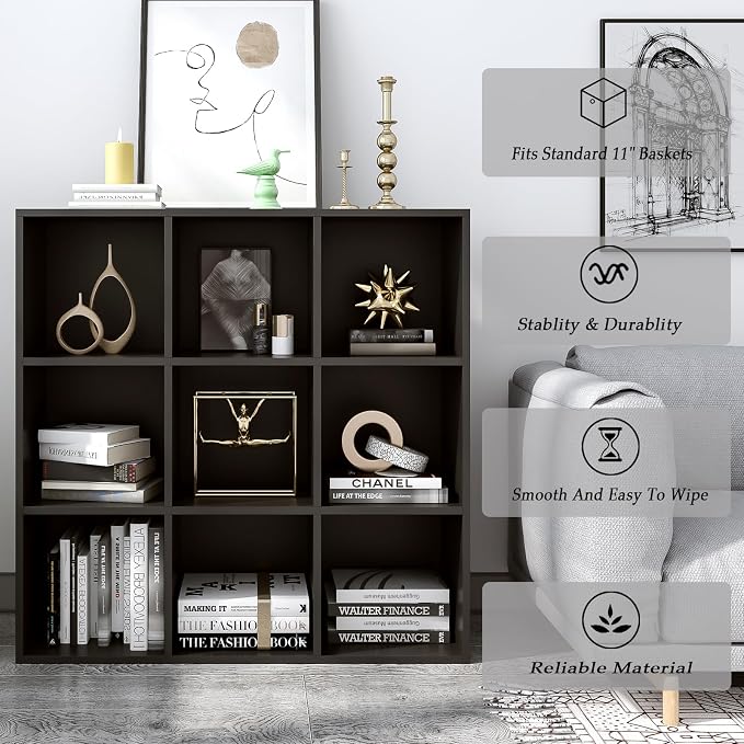 9-Cube Storage Shelf Bookcase - Image 4