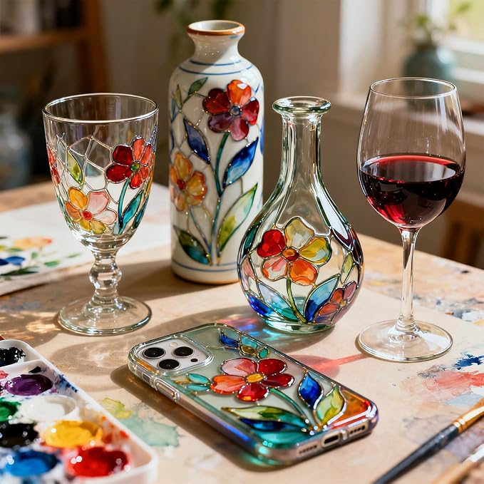 Magicdo Glass Paint Stained Transparent Glass Window Paint Set Great - Image 5