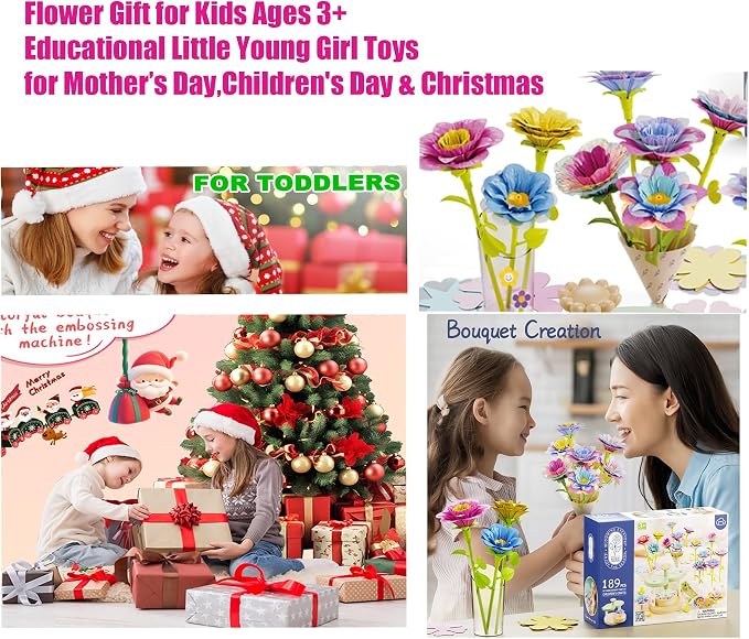 Toys for Girls 3 4 5 6 7 8 9 10 Years Old, Fabric Flower Bouquets for Girls - Image 4