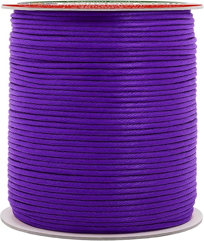 Mandala Crafts 2mm 109 Yards Purple Cotton Waxed Cord by MandalaCrafts