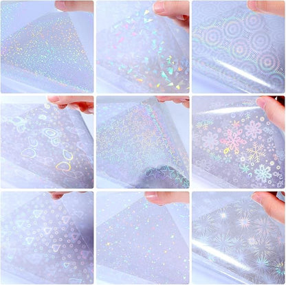 Teling 90 Sheets Holographic Sticker Paper Transparent A4 Vinyl Holographic - Image 3