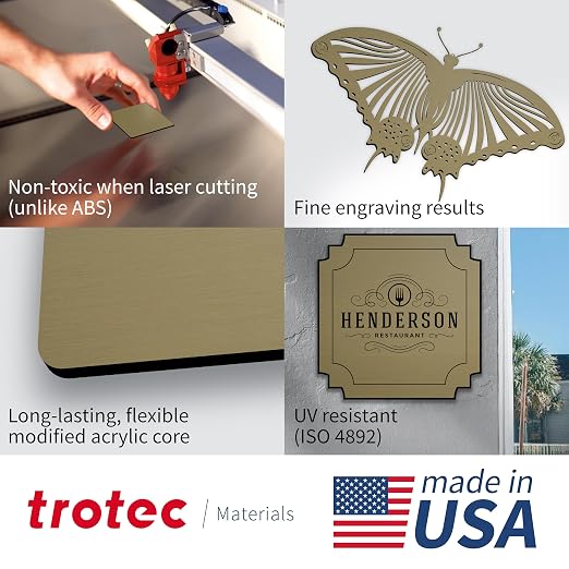 Trotec | Metallic Looking Acrylic Sheet | 12"x24"x1/16, Name Plate | USA Made - Image 3
