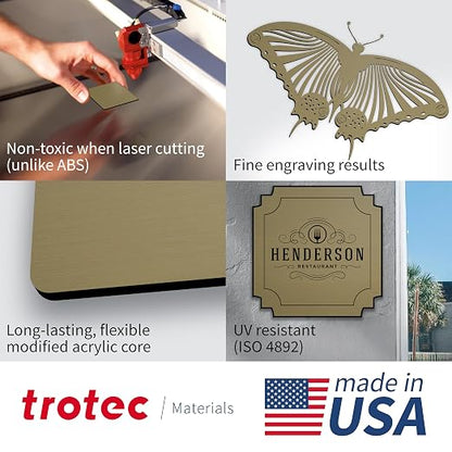 Trotec | Metallic Looking Acrylic Sheet | 12"x24"x1/16, Name Plate | USA Made - Image 3