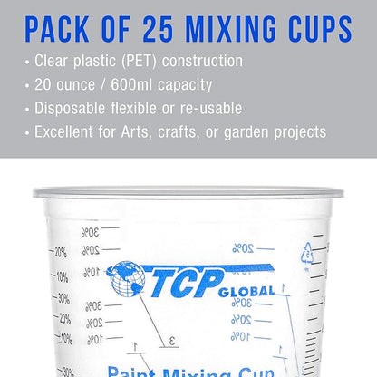 TCP Global 20 oz. Graduated Plastic Mixing Cups - Image 4