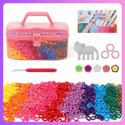 FUNiOi Kids Art and Craft Kit, Rubber Band Bracelet Make Toy, Cat Weaving Comb - Image 8