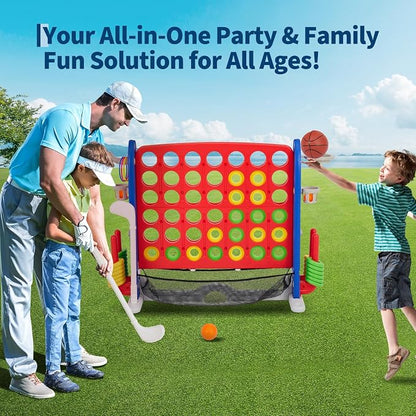 Giant 4 in a Row Game, Adjustable Height Board Jumbo 4-in-a-Row Game - Image 6