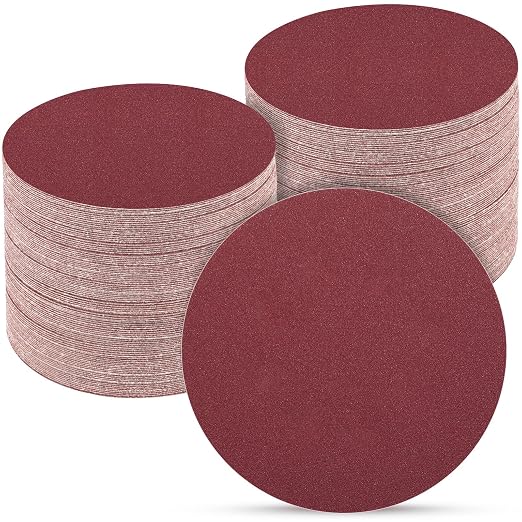 5 Inch 100 PCS Sanding Disc 220 Grit, Hook and Loop Sanding Discs by POTUINOM