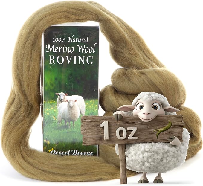 Desert Breeze Distributing 100% Natural Merino Wool Roving by DesertBreezeDistributing