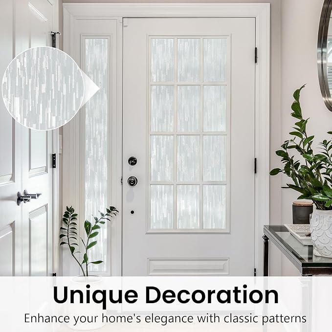 Haton Window Privacy Film, Frosted Glass Static Cling Sun Heat Blocking Window - Image 5