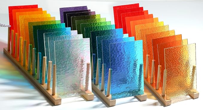 Lanyani 26 Sheets Transparent Stained Glass Sheets Packs by LanyaniArtGlassMosaics