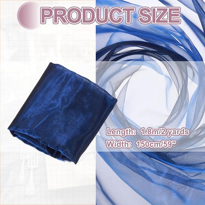 MECCANIXITY Iridescent Sheer Organza Fabric, 2 Yards x 59 Inches Solid - Image 2