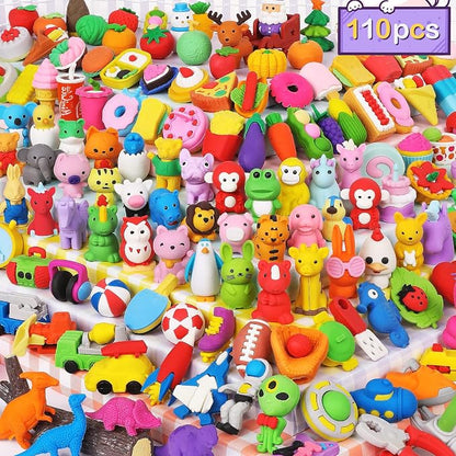 Arscniek 110 Pack Animal Erasers by Arscniektoysforkid