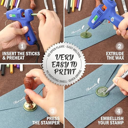 Light Blue Wax Seal Sticks, HOSEALING Glue Gun Wax Seal Sticks - Image 5