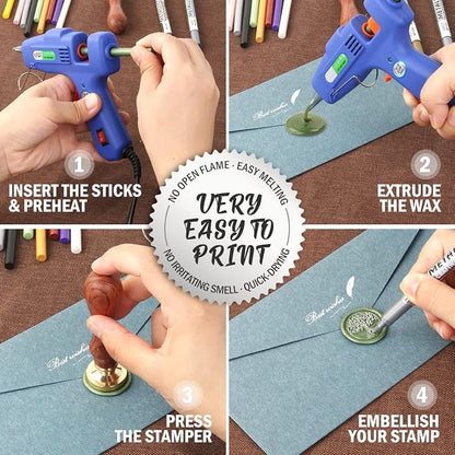 Pale Blue Wax Seal Sticks, HOSEALING Glue Gun Sticks - Image 5