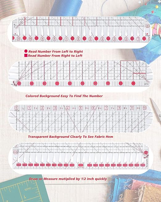 Quilting Ruler for Precise Fabric Cutting 11.5" x 10.5" Quilt Rulers Quilting - Image 3