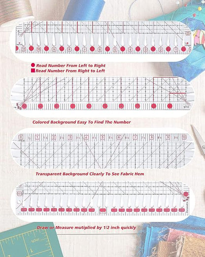 Quilting Ruler for Precise Fabric Cutting 11.5" x 10.5" Quilt Rulers Quilting - Image 3