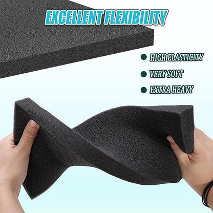 2 PCS Black Foam Padding- 16x12x1 Inch Polyurethane High Density Foam Cuttable - Image 4