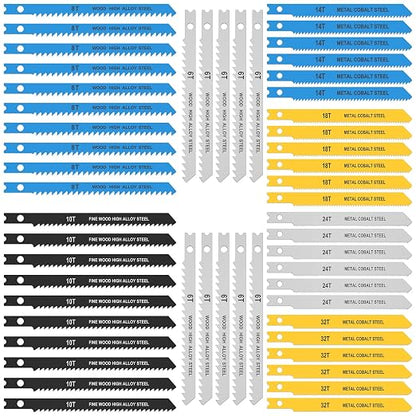 54Pcs Jig Saw Blade Set High Carbon Steel Assorted Saw Blades by Abizarch