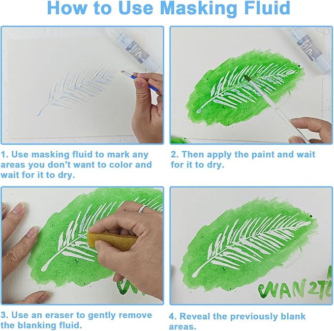 Masking Fluid for Watercolor Painting, 30ml Watercolor Masking Fluid - Image 5