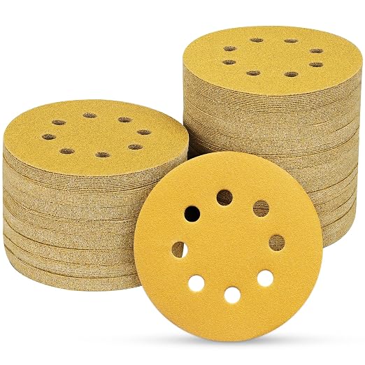100PCS 5 Inch 8 Hole Sanding Discs 180 Grit by POTUINOM