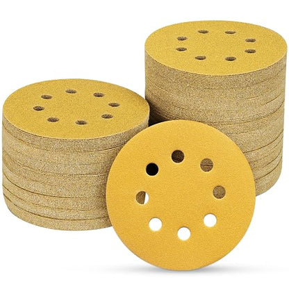 100PCS 5 Inch 8 Hole Sanding Discs 180 Grit by POTUINOM