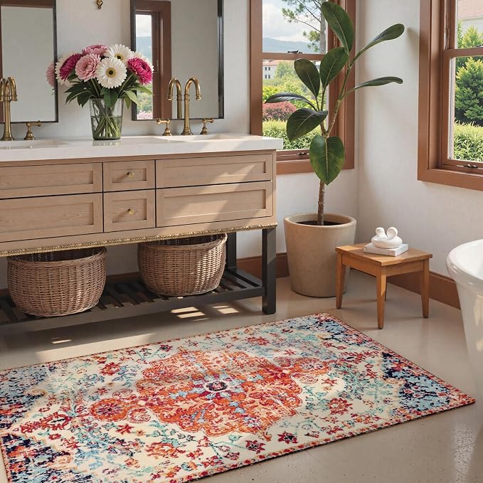 Lahome Bohemian Floral Medallion Area Rug - Image 9