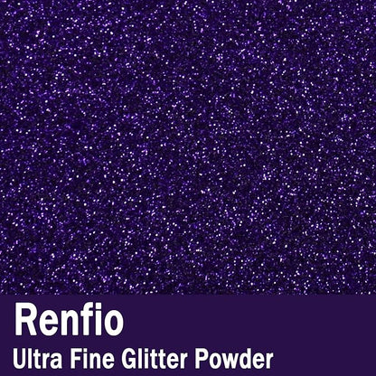 Renfio Ultra Fine Glitter Powder Metallic Resin Glitter 2.11 Oz PET Flakes - Image 2