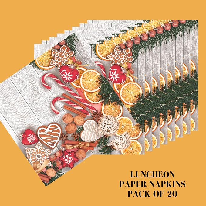 20-ct 13x13 Christmas Paper Decoupage Napkins, 3-Ply Servilletas Tissue Napkin - Image 5